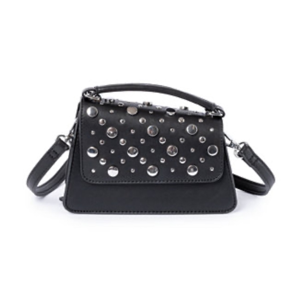 SKINNYDIP LONDON April Black Mirror Studs Little Back Bag Crossbody 5x3x7” Faux